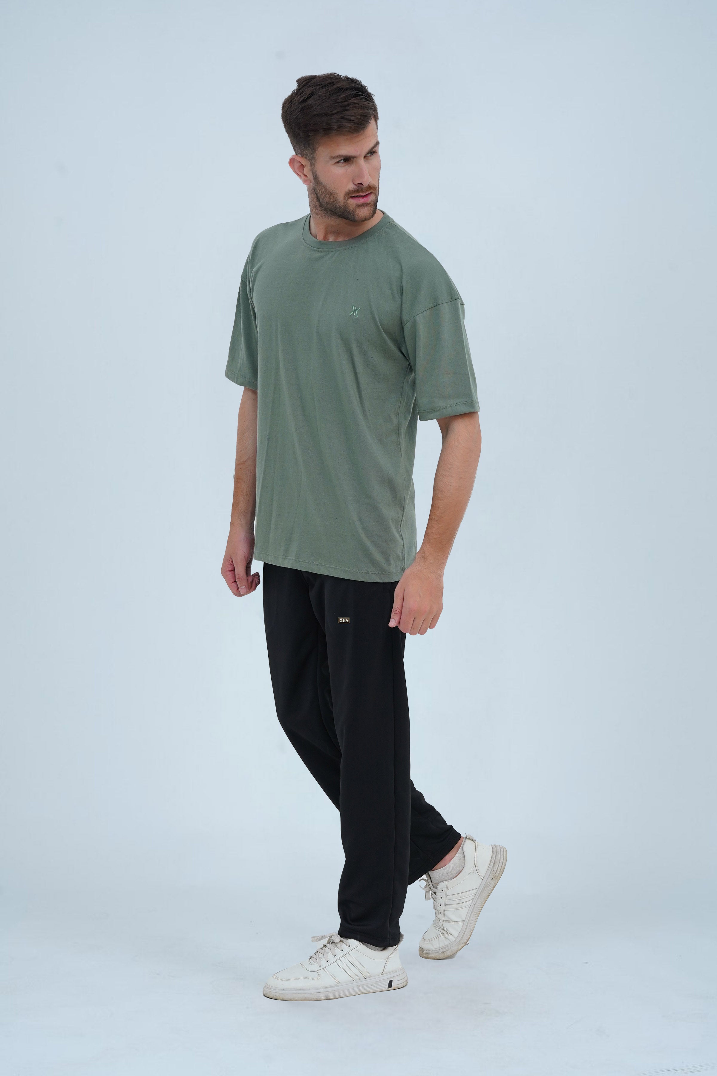 Unisex Basil Green Cotton Oversized T-Shirt - CrossFitters