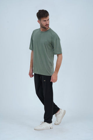 Unisex Basil Green Cotton Oversized T-Shirt - CrossFitters