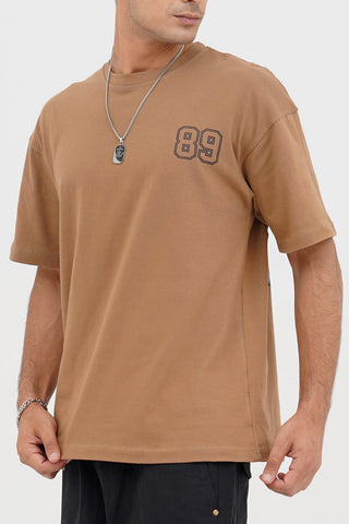 Unisex Beige Cotton Oversized T-Shirt - CrossFitters
