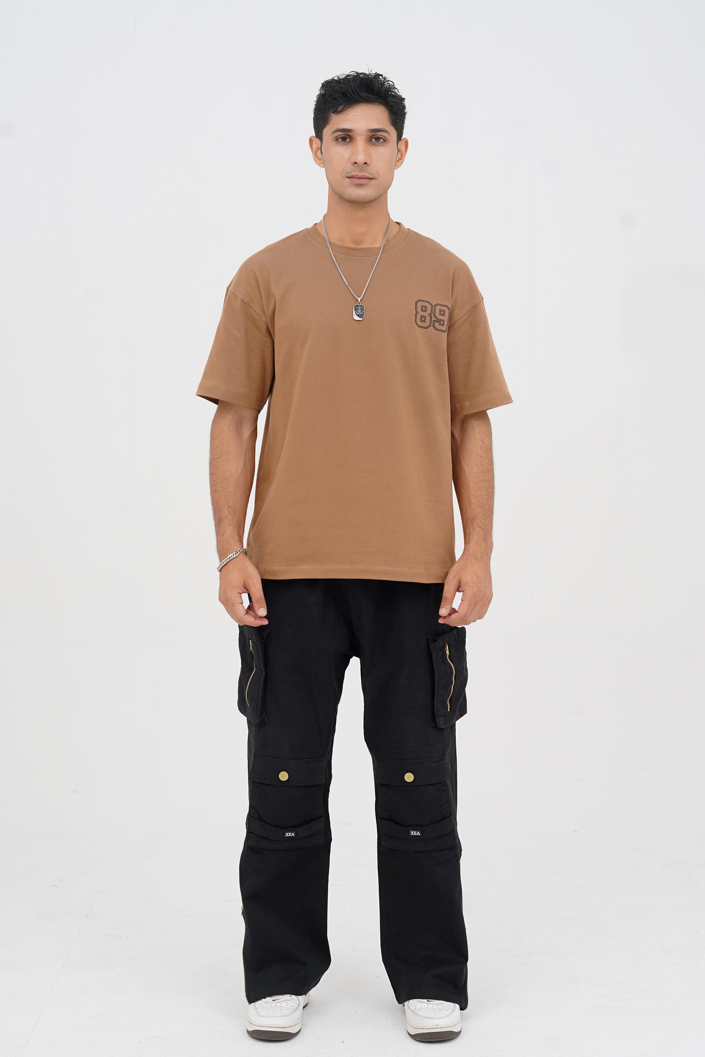 Unisex Beige Cotton Oversized T-Shirt - CrossFitters