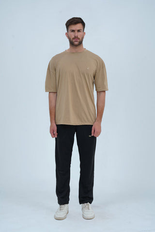 Unisex Beige Cotton Oversized T-Shirt - CrossFitters