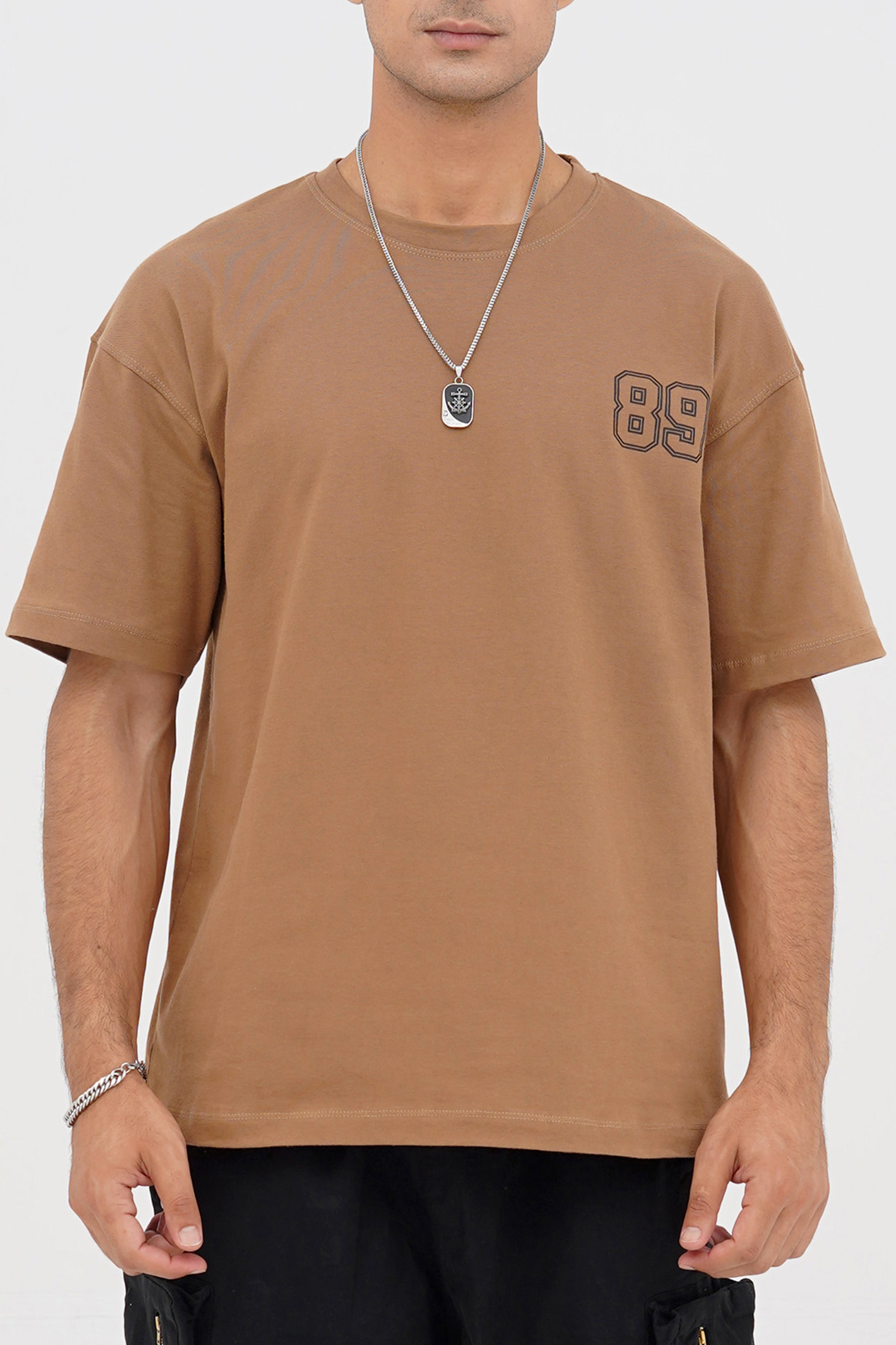 Unisex Beige Cotton Oversized T-Shirt - CrossFitters