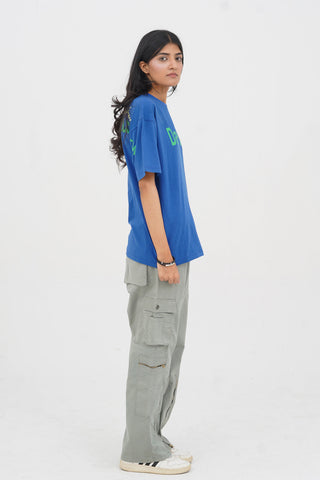 Unisex Blue Cotton Oversized T-Shirt - CrossFitters