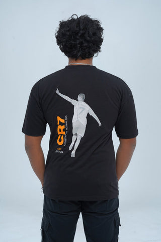 Unisex CR7 Black Cotton Oversized T-Shirt - CrossFitters