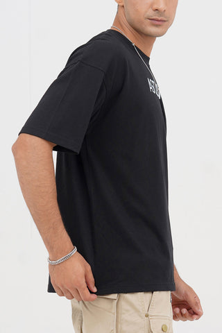 Unisex Chic Black Cotton Oversized T-Shirt - CrossFitters