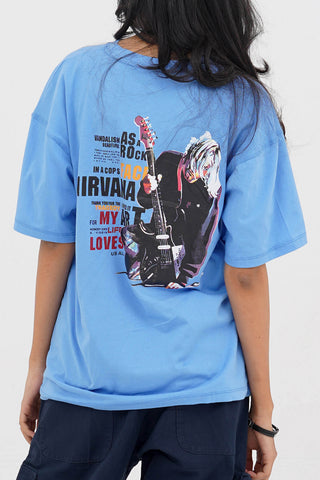 Unisex Denim Blue Oversized T-Shirt - CrossFitters