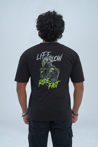 Unisex Ebony Black Cotton Oversized T-Shirt - CrossFitters
