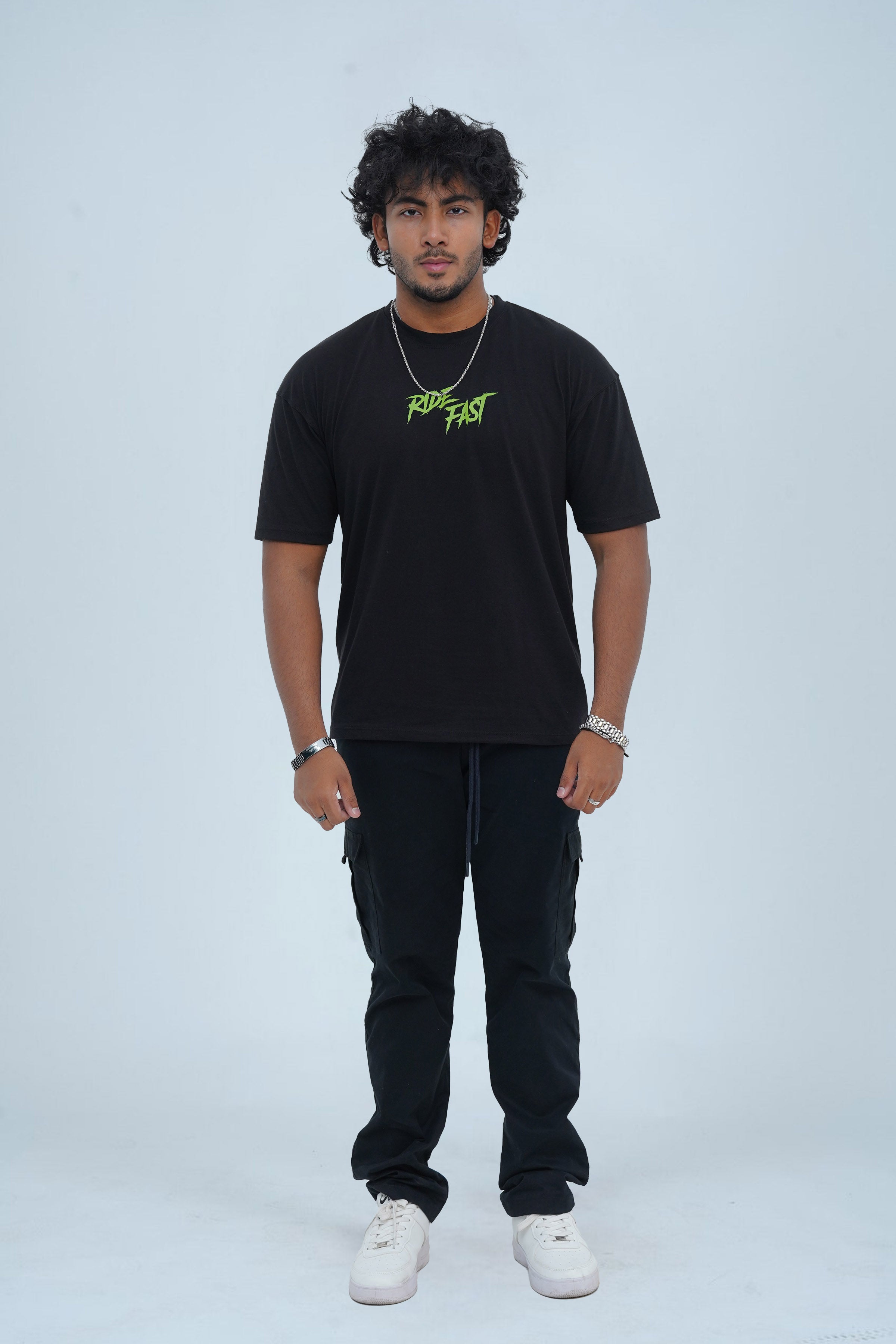 Unisex Ebony Black Cotton Oversized T-Shirt - CrossFitters