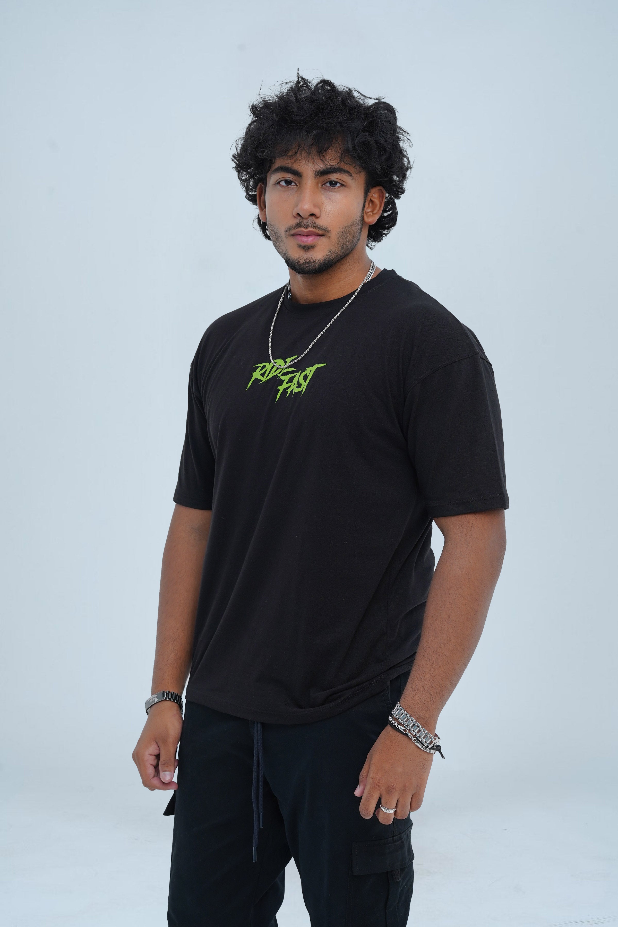 Unisex Ebony Black Cotton Oversized T-Shirt - CrossFitters