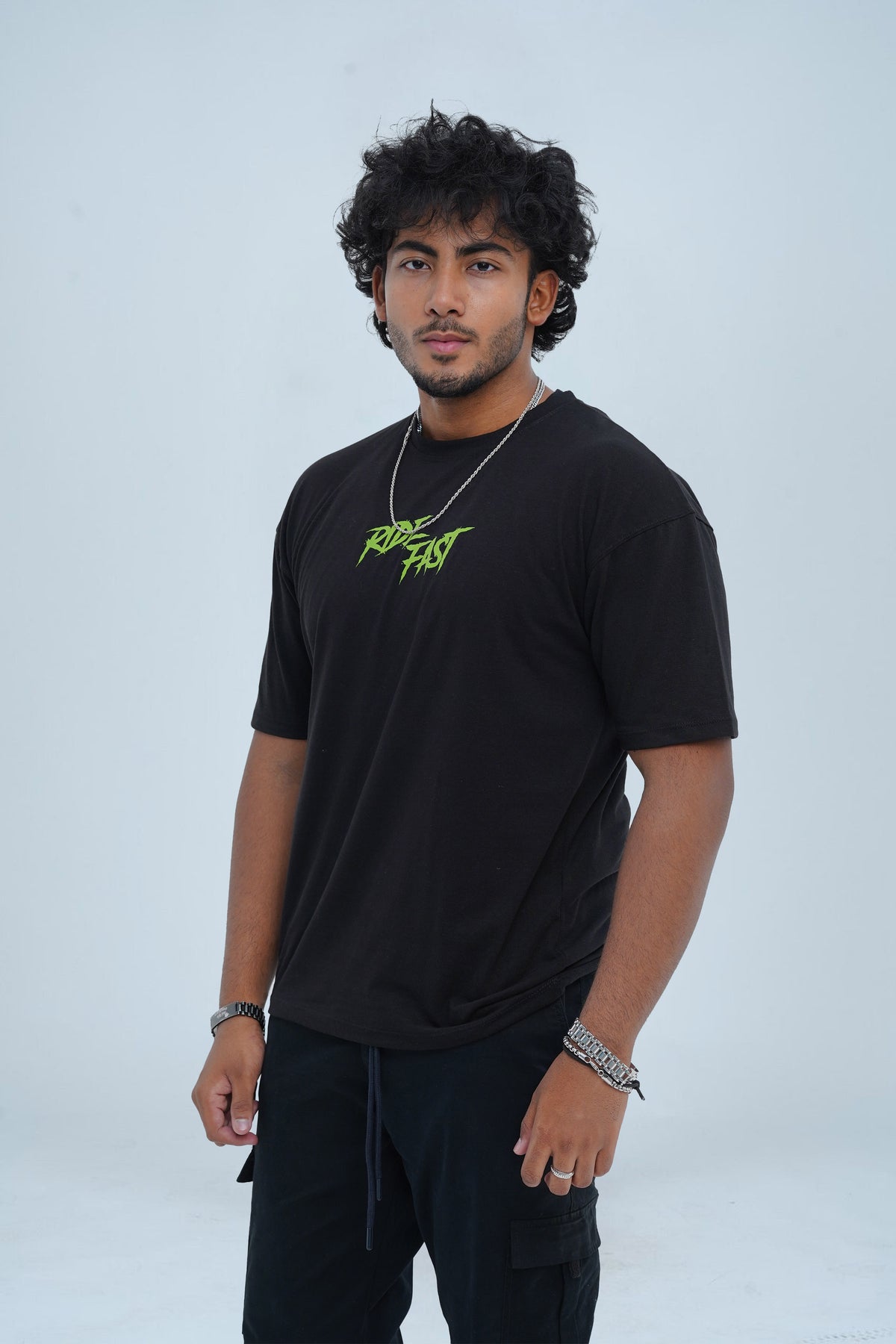 Unisex Ebony Black Cotton Oversized T-Shirt - CrossFitters