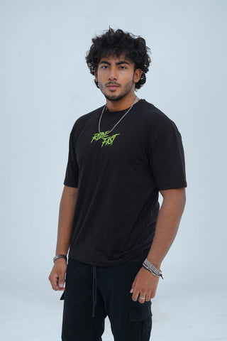 Unisex Ebony Black Cotton Oversized T-Shirt - CrossFitters