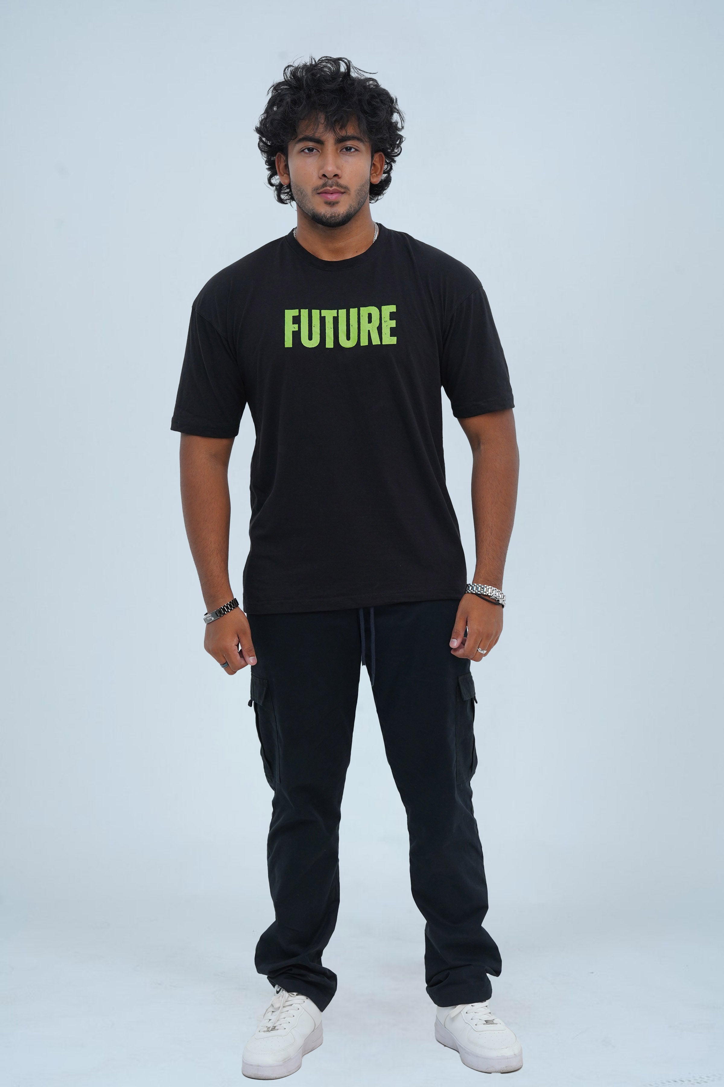 Unisex Future Black Cotton Oversized T-Shirt - CrossFitters