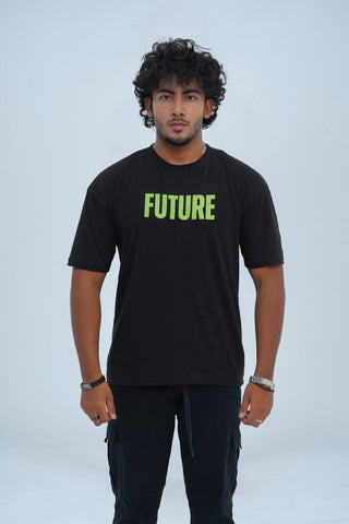 Unisex Future Black Cotton Oversized T-Shirt - CrossFitters