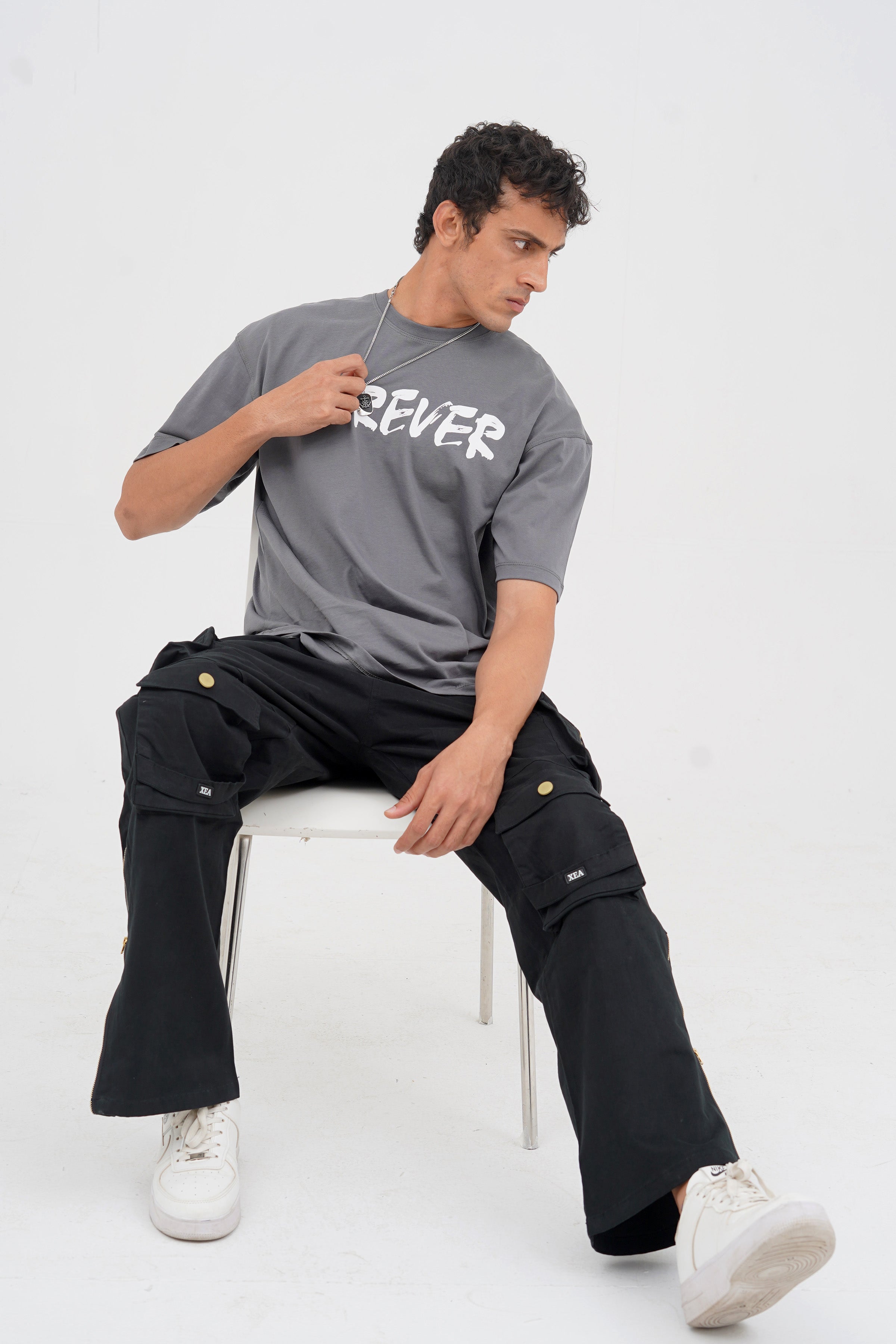 Unisex Grey Cotton Oversized T-Shirt - CrossFitters