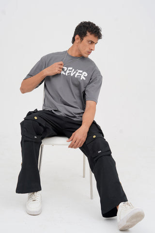 Unisex Grey Cotton Oversized T-Shirt - CrossFitters