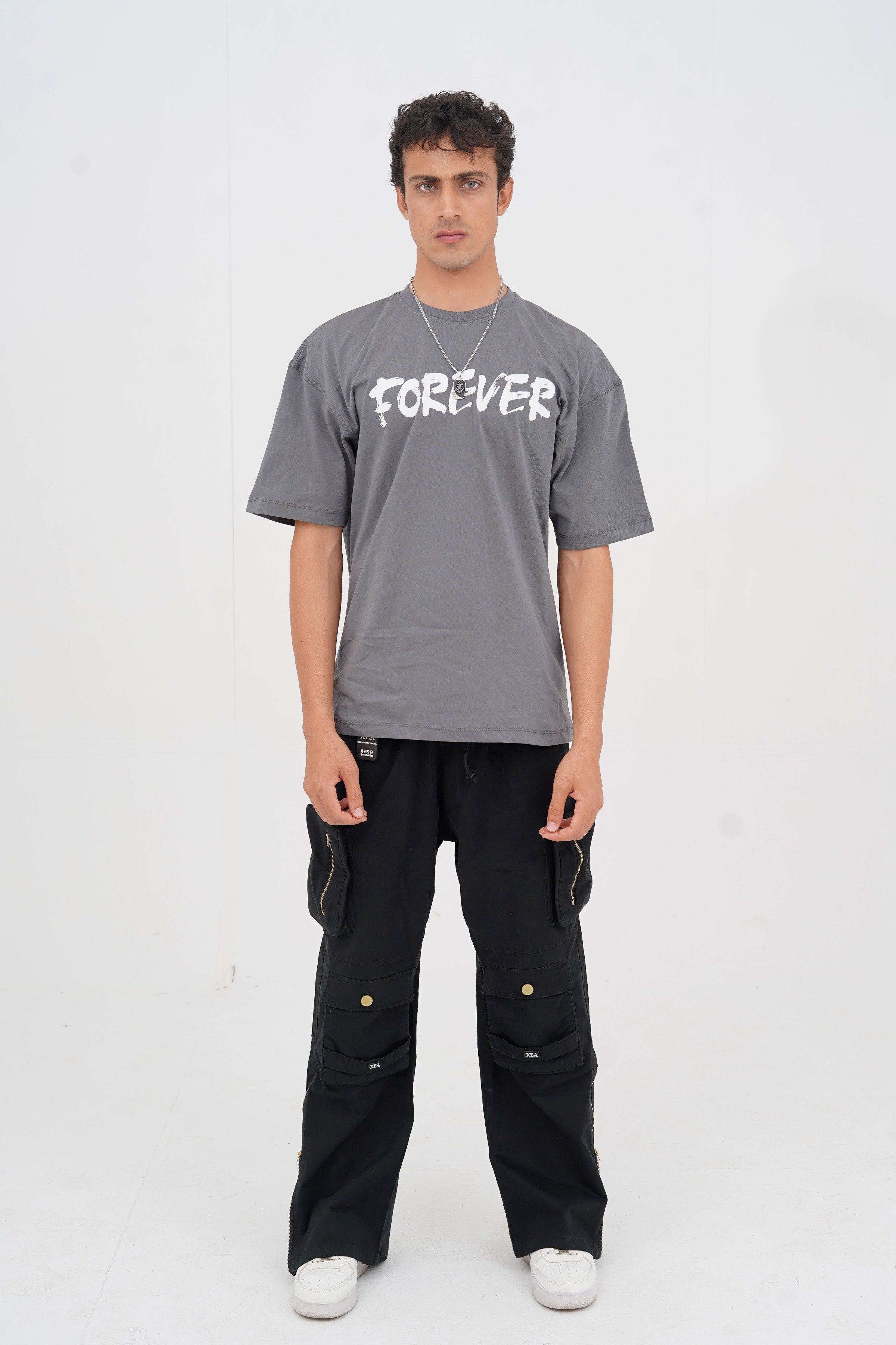 Unisex Grey Cotton Oversized T-Shirt - CrossFitters