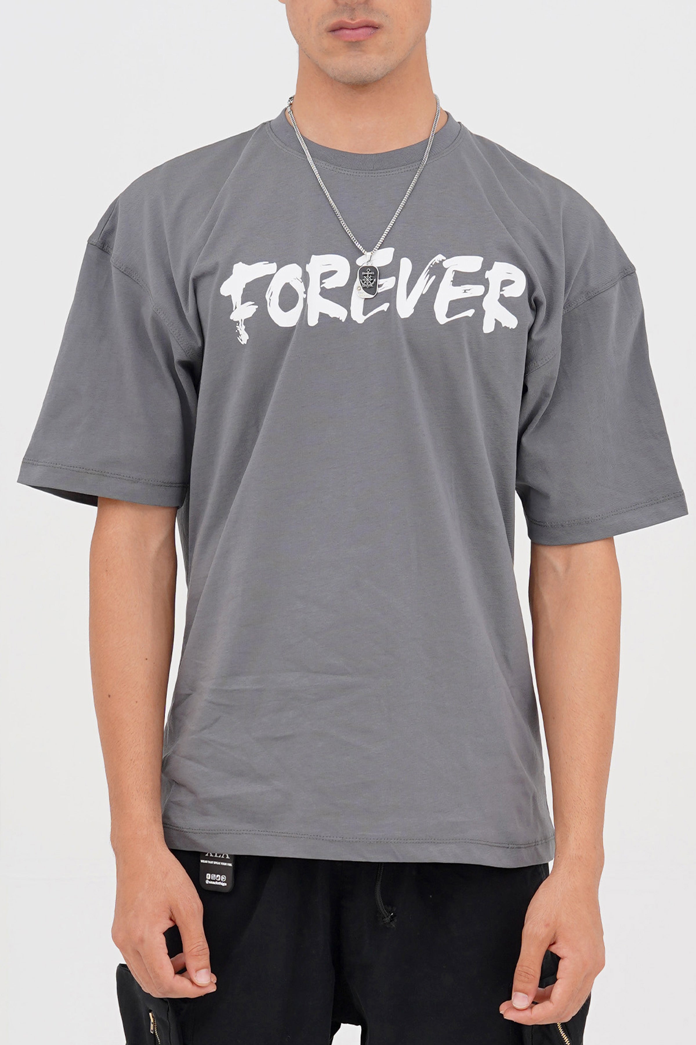 Unisex Grey Cotton Oversized T-Shirt - CrossFitters
