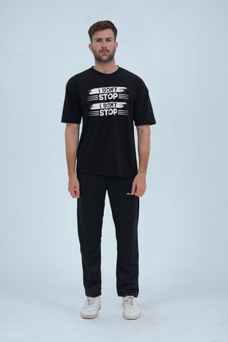 Unisex Jet Black Cotton Oversized T-Shirt - CrossFitters