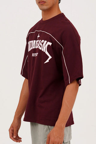 Unisex Maroon Cotton Oversized T-Shirt - CrossFitters