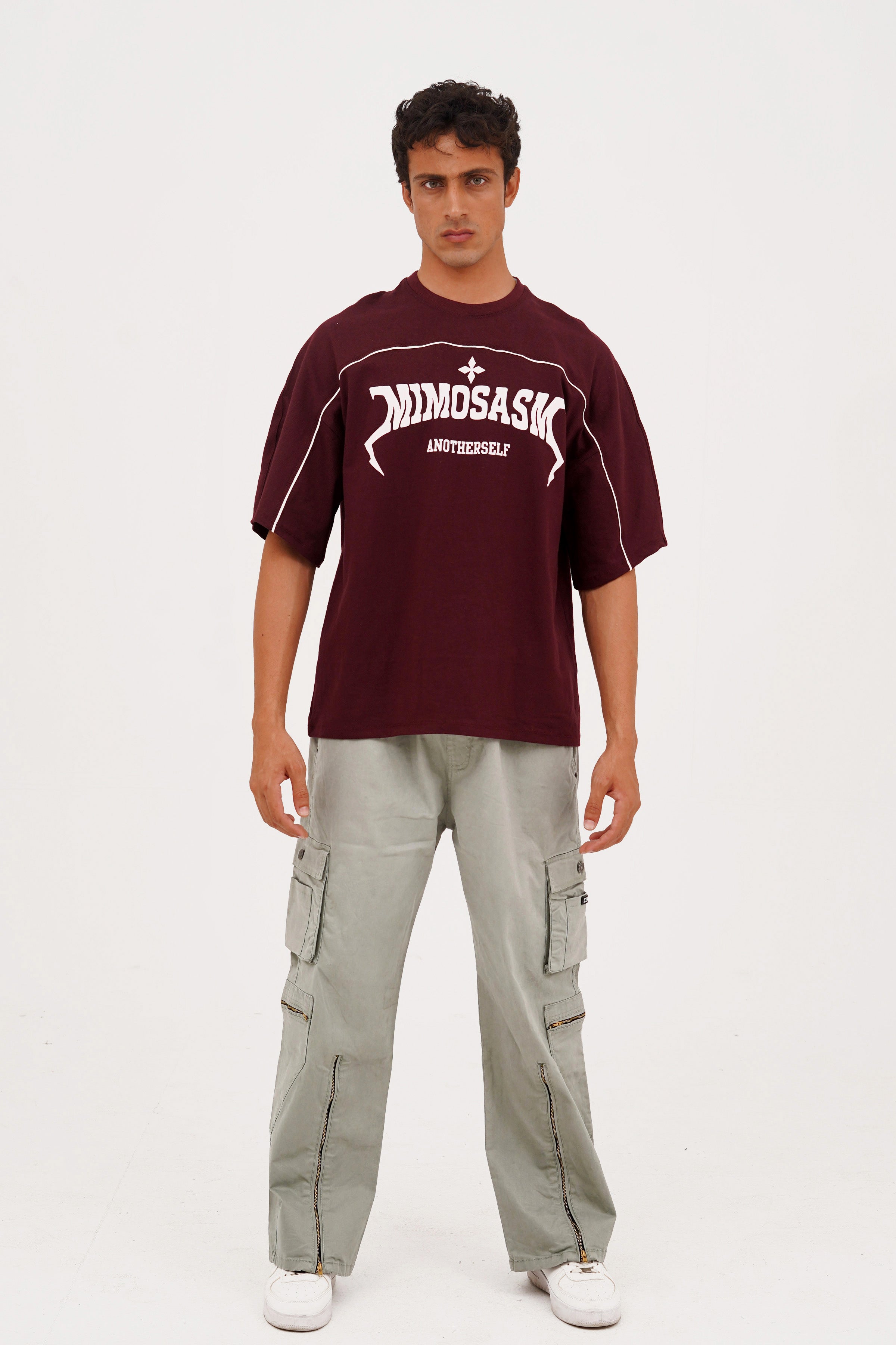 Unisex Maroon Cotton Oversized T-Shirt - CrossFitters