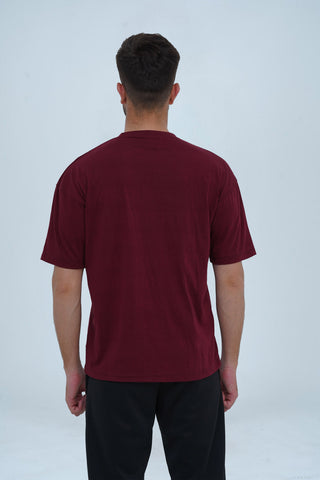 Unisex Maroon Cotton Oversized T-Shirt - CrossFitters