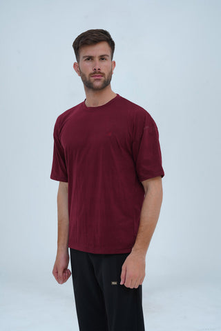 Unisex Maroon Cotton Oversized T-Shirt - CrossFitters