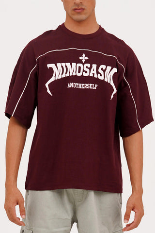 Unisex Maroon Cotton Oversized T-Shirt - CrossFitters