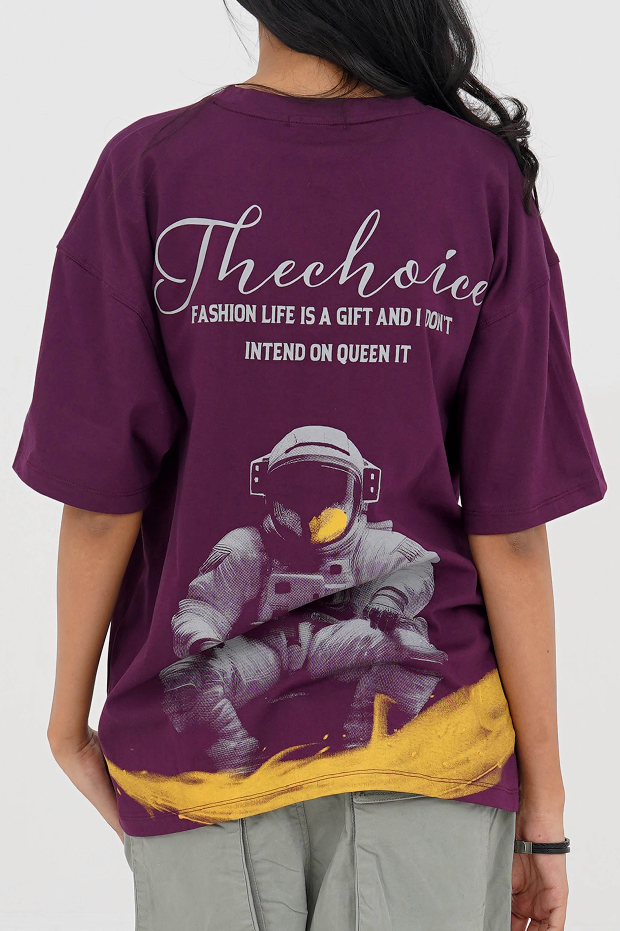 Unisex Plum Cotton Oversized T-Shirt - CrossFitters