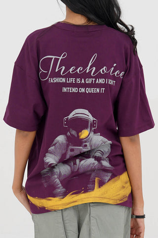 Unisex Plum Cotton Oversized T-Shirt - CrossFitters