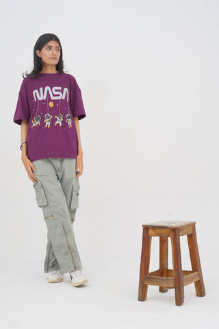 Unisex Plum Cotton Oversized T-Shirt - CrossFitters