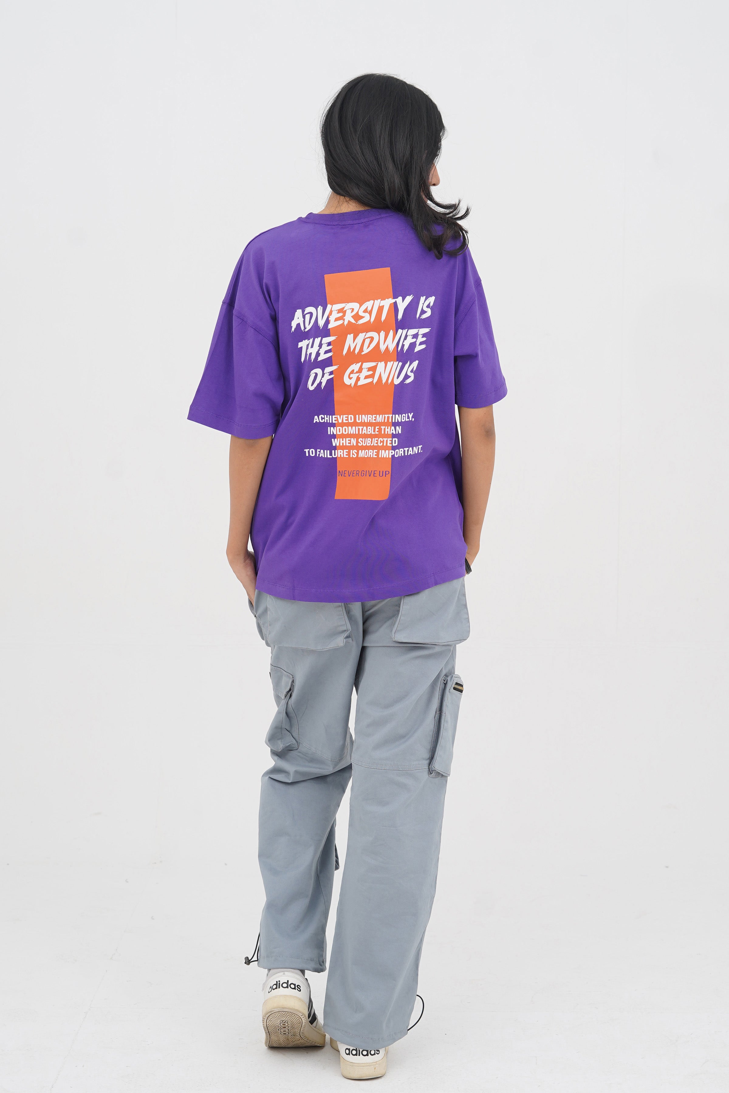 Unisex Purple Cotton Oversized T-Shirt - CrossFitters