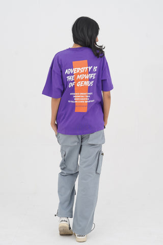 Unisex Purple Cotton Oversized T-Shirt - CrossFitters
