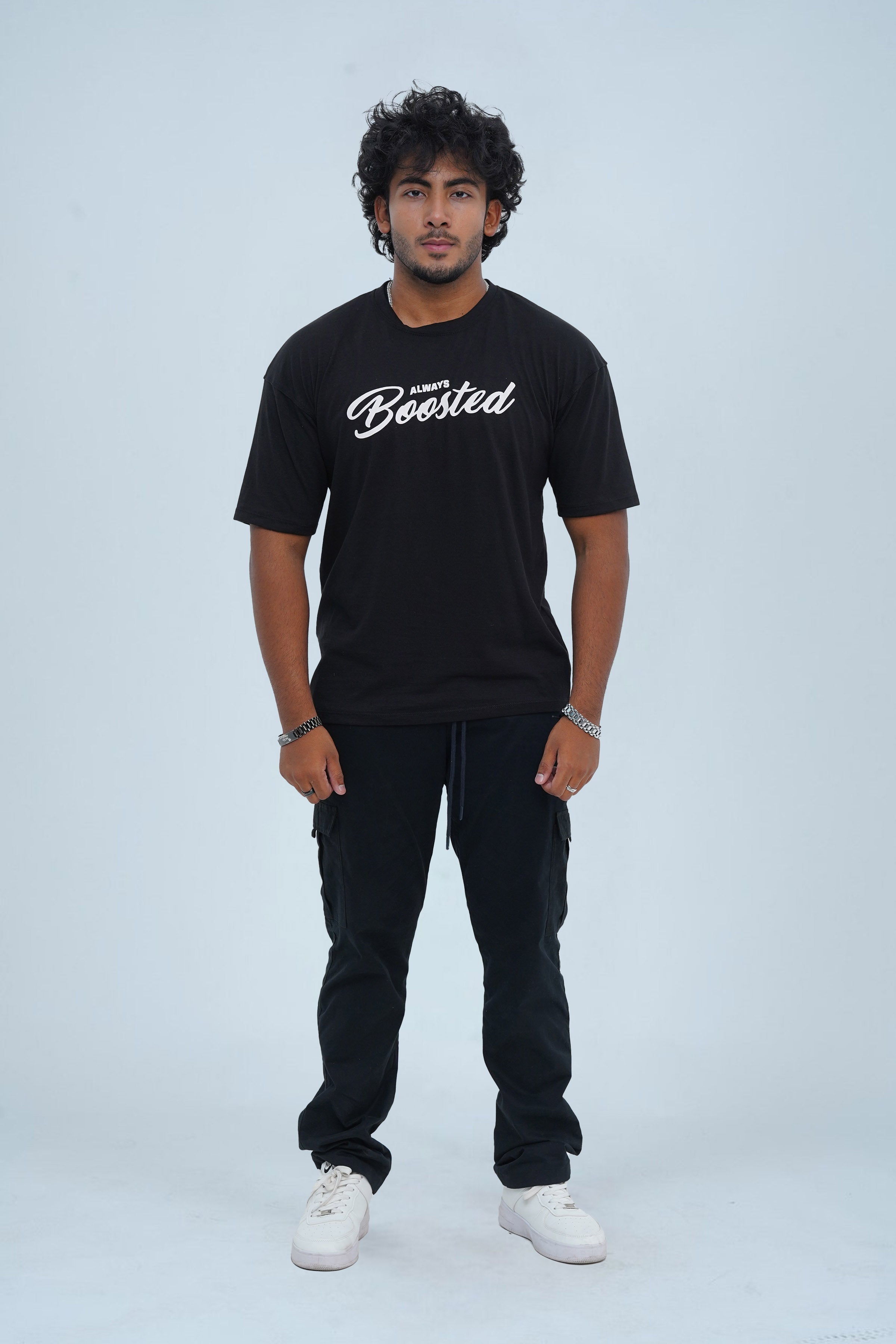 Unisex Rich Black Cotton Oversized T-Shirt - CrossFitters