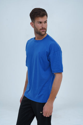Unisex Royal Blue Cotton Oversized T-Shirt - CrossFitters