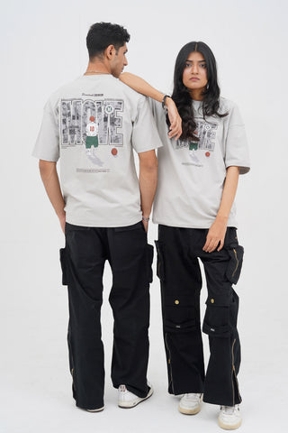 X Basketball Light Grey Oversized T-Shirt  - CrossFitters