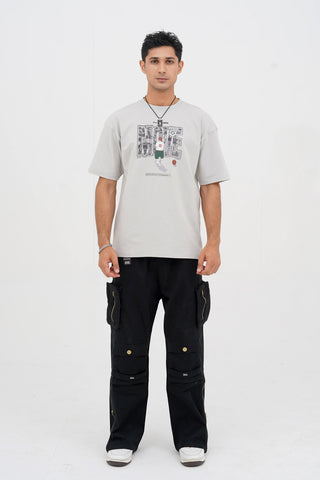 X Basketball Light Grey Oversized T-Shirt  - CrossFitters